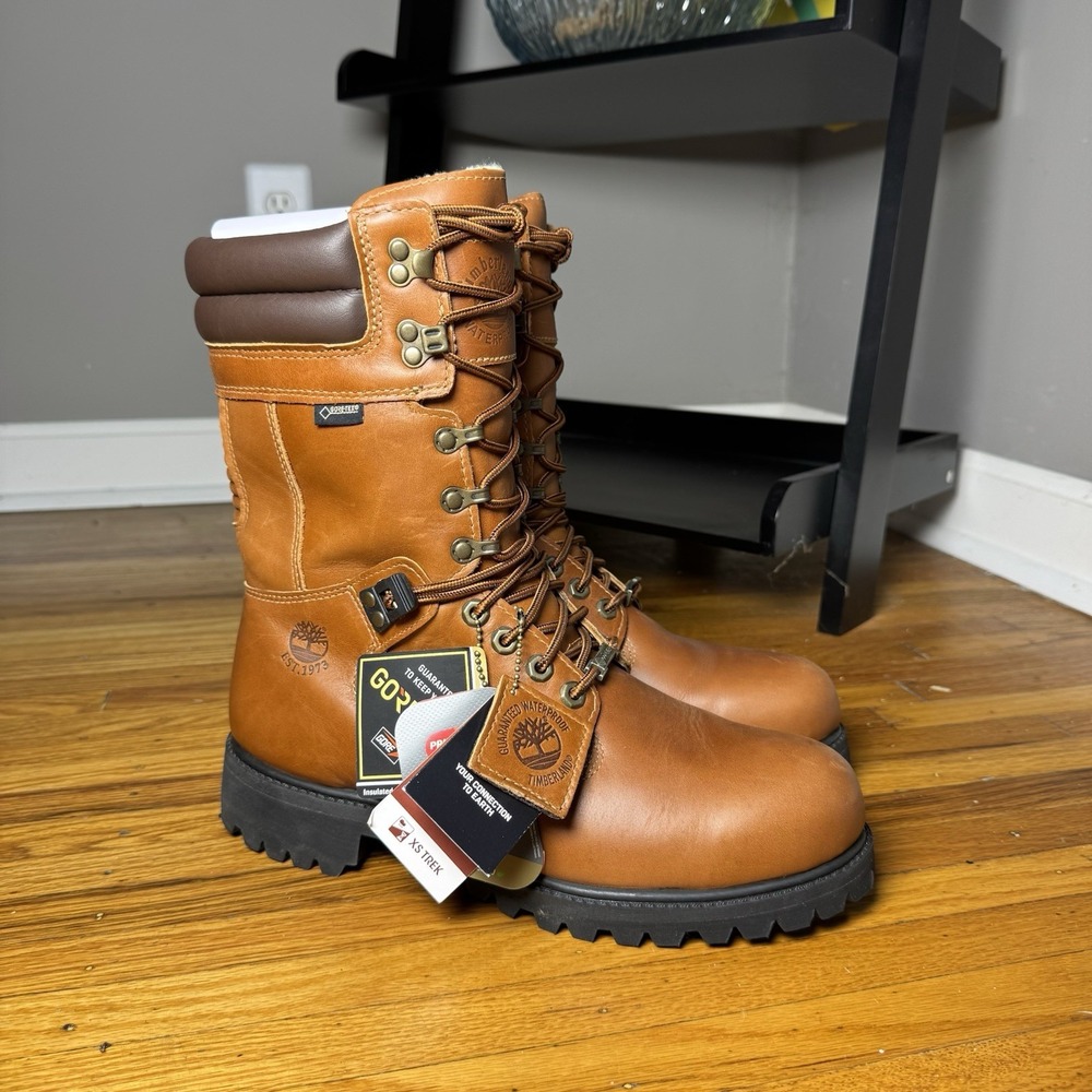 Timberland Super Boot 40 Below 8 Inch Brown GTX Winter A1Z56 Mens Size 9.5